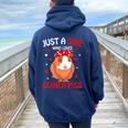 Just A Girl Who Loves Guinea Pigs For Girls Women Oversized Hoodie Back Print Navy Blue