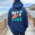 Le Meilleur Peintre Artiste Peinture Homme Cadeau Women Oversized Hoodie Back Print Navy Blue