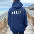 Lesbian Evolution Pride Rainbow Queer Bi Csd Donne Lgbtq Felpa con cappuccio oversize da donna con stampa posteriore Navy Blue