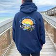 Let The 6Th Grade Adventure Begin Sixth Grade Teacher Women Oversized Hoodie Back Print Navy Blue