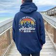 Let The 8Th Grade Adventure Begin Back To School Teachers Women Oversized Hoodie Back Print Navy Blue
