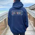 Life Skills Dream Team Special Education Teacher Team Women Oversized Hoodie Back Print Navy Blue