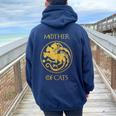 Madre Di Gatti Gatto Mamma Gatto Mamma Gatto Felpa con cappuccio oversize da donna con stampa posteriore Navy Blue