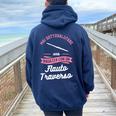Mai Sottovalutare Un Ragazza Con Un Flauto Traverso Felpa con cappuccio oversize da donna con stampa posteriore Navy Blue