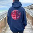 Mai Sottovalutare Una Ragazza Che Gioca A Basket Basketball Felpa con cappuccio oversize da donna con stampa posteriore Navy Blue