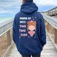 Mama Of Miss Two Two Cute Girl 2 ° Compleanno Tutù Rosaestito Felpa con cappuccio oversize da donna con stampa posteriore Navy Blue