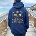 Mamma Del Compleanno Principessa Figlia Festa Di Compleanno Felpa con cappuccio oversize da donna con stampa posteriore Navy Blue