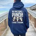 Mi Piacciono I Panda Donna Bambina Felpa con cappuccio oversize da donna con stampa posteriore Navy Blue