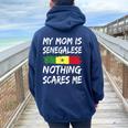 Mia Mamma È Senegalese Niente Mi Spaventa Felpa con cappuccio oversize da donna con stampa posteriore Navy Blue