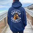 Nata Per Andare A Cavallo Equitazione Ragazza Divertente Felpa con cappuccio oversize da donna con stampa posteriore Navy Blue