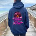 In October We Wear Pink Black Breast Cancer Awareness Women Oversized Hoodie Back Print Navy Blue