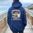 Omaha Beach D-Day 80 ° Anniversario Storia D'onore Felpa con cappuccio oversize da donna con stampa posteriore Navy Blue