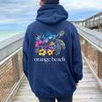 Orange Beach Alabama Florida Sea Turtle Surfer Souvenir Women Oversized Hoodie Back Print Navy Blue Orange Beach Alabama Florida Sea Turtle Surfer Souvenir Women Oversized Hoodie Back Print Navy Blue