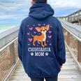 Per Donne Ragazze Proprietari Di Cani Chihuahua Felpa con cappuccio oversize da donna con stampa posteriore Navy Blue