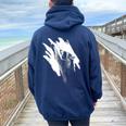 Procione Racoon Panda Peluche Racoon Felpa con cappuccio oversize da donna con stampa posteriore Navy Blue