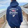 Promoted To Grandma 2025 Soon To Be Grandmother New Grandma Women Oversized Hoodie Back Print Navy Blue