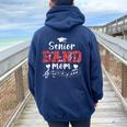 Proud Senior Band Mom 2025 Senior Marching Band Mama 2025 Women Oversized Hoodie Back Print Navy Blue