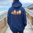 Pumpkin Spice Latte Fallibes Autumn Pumpkin Spice Coffee Felpa con cappuccio oversize da donna con stampa posteriore Navy Blue