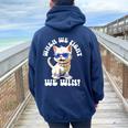 Quand Nous Nous Battons Nous Gagnons Kamala Harris Cat Lady Boho Women Sweat à capuche oversize pour femme avec imprimé dans le dos Navy Blue