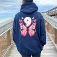 Ragazza Di Compleanno Di 9 Anni Farfalle E Numero 9 Felpa con cappuccio oversize da donna con stampa posteriore Navy Blue