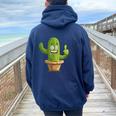 Ridere Cactus Con Pollice In Su Signal Costume Felpa con cappuccio oversize da donna con stampa posteriore Navy Blue