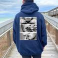 Rotola Come Una Boss Edgy & Cool Joint Rolling Queen Felpa con cappuccio oversize da donna con stampa posteriore Navy Blue