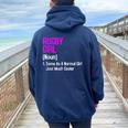 Rugby Girl Definition Sports Woman Athlete Felpa con cappuccio oversize da donna con stampa posteriore Navy Blue