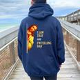 I Saw That I'm Telling Dad Religious Christian Jesus Women Oversized Hoodie Back Print Navy Blue