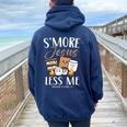 Smore Of Jesus Less Me Christian Camper Church Camping Women Oversized Hoodie Back Print Navy Blue