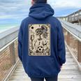 Soccer Mom Tarot Card Vintage Halloween Soccer Mama Women Oversized Hoodie Back Print Navy Blue