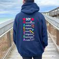 Soy Maestra De Español Spanish Teacher Bilingual Teacher Women Oversized Hoodie Back Print Navy Blue