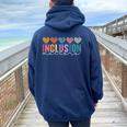 Special Education Teacher Inclusion Matters Adhd Autism Women Oversized Hoodie Back Print Navy Blue