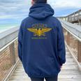 Spqr Águila Romana Roma Invicta Women Oversized Hoodie Back Print Navy Blue