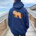 T Bradipo Uomo Donna Bambino Sloth Felpa con cappuccio oversize da donna con stampa posteriore Navy Blue