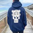 Tekno Spiral Nomadinyl 23 Acid Dj Rave Felpa con cappuccio oversize da donna con stampa posteriore Navy Blue