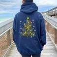 Tennis Albero Di Natale Pigiama Pjs Player Ragazzi Ragazze Felpa con cappuccio oversize da donna con stampa posteriore Navy Blue