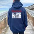 History Teacher History Teacher Es Hombres Women Oversized Hoodie Back Print Navy Blue