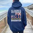 Veteran Daughter Pride My Favoriteeteran Is My Daughter Felpa con cappuccio oversize da donna con stampa posteriore Navy Blue