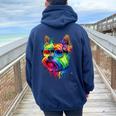 Yorkshire Terrier Amante Del Cane Yorkie Mamma Felpa con cappuccio oversize da donna con stampa posteriore Navy Blue