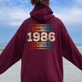 38 Cumpleaños Hombres 38 Años Retro Es Nacidos En 1986 Cuello Women Oversized Hoodie Back Print Maroon