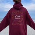 50 Compleanno Ragazza Ragazzo Radice Quadrata 2500 50 Felpa con cappuccio oversize da donna con stampa posteriore Maroon