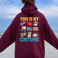 This Is My 80S Costume 1980S Party 80'S Outfit Women Women Oversized Hoodie Back Print Maroon