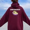 Aglio Uomini Donne Regalo Per Un Aglio Amante Del Pane Felpa con cappuccio oversize da donna con stampa posteriore Maroon