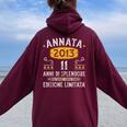 Annata 11 Anni Compleanno 2013 11 Anni Ragazzo Ragazza 2013 Felpa con cappuccio oversize da donna con stampa posteriore Maroon