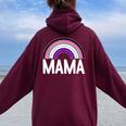 Asessuale Mamma Arcobaleno Lgbt-Q Cool Ace Pride Bandiera Colore Mamma Felpa con cappuccio oversize da donna con stampa posteriore Maroon