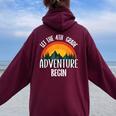 Back To School Let The 4Th Grade Adventure Begin 2024 Women Oversized Hoodie Back Print Maroon
