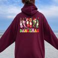 Ballet Dancer Christmas Dance Merry Dancemas Teacher Women Oversized Hoodie Back Print Maroon