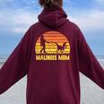Belgian Malinois Mom Maligator Mama Women Oversized Hoodie Back Print Maroon