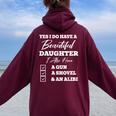 Bella Daughters I Also Have A Gun Shovel Alibi Felpa con cappuccio oversize da donna con stampa posteriore Maroon