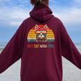 Best Cat Mom Ever Best Cat Mom Ever Mamma Gatto Felpa con cappuccio oversize da donna con stampa posteriore Maroon